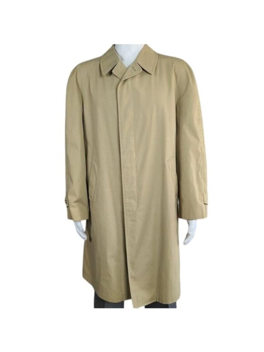 London Fog Cloister Cloth Beige Trench Coat Mens Size 44R